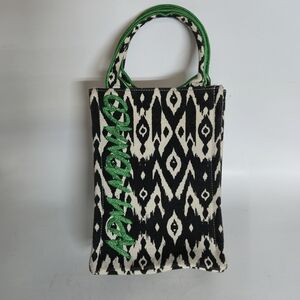 APM MONACO Petite Tote Les Perles Open Top Ikat Print Tribal Small Shopping Bag